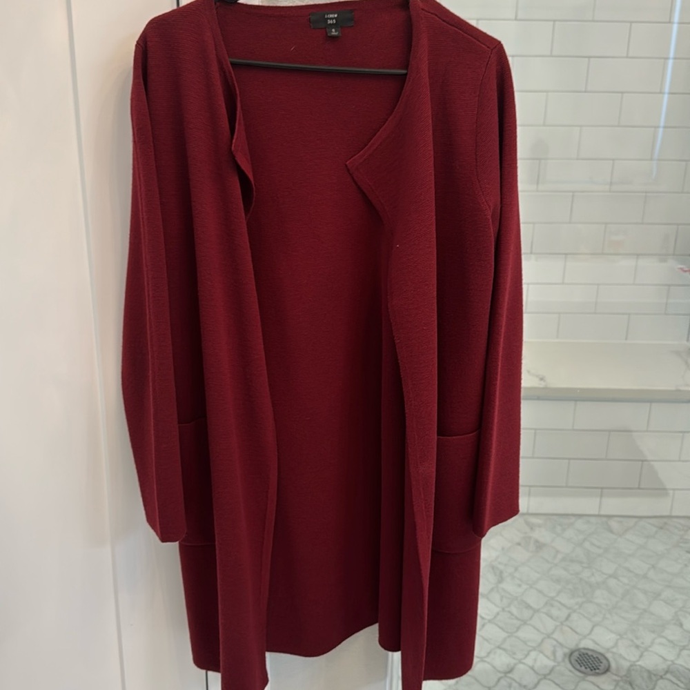 J Crew long sleeve burgundy cardigan